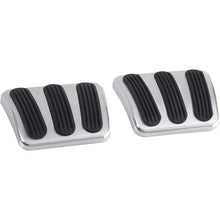 1967-69 F-Body with MT - Lokar Curved Billet Brake & Clutch Pedal Pads - Brushed w/Rubber Inserts