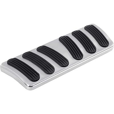 1967-69 F-Body Lokar Billet Brake Pedal Pad w/Auto Trans - Curved Style - Brushed w/Rubber Inserts