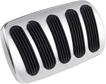 1955-57 Chevy Lokar Power Brake Pedal Pad with Auto Trans - Curved Style - Brushed w/ Rubber Inserts