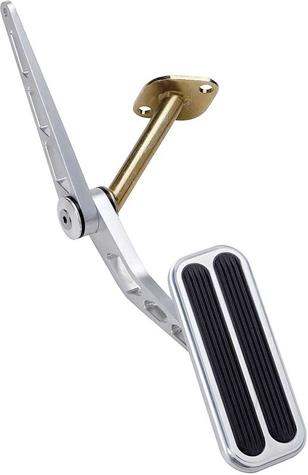 1968-72 Nova - Lokar Billet Accelerator Pedal Assembly - Flat Style - Brushed with Rubber Inserts