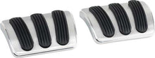 1967-76 A-Body Brake and Clutch Pedal Pads - Curved Style - Brushed with Rubber Insert