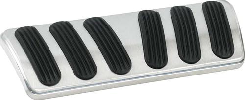 1967-69 Barracuda/Cuda Auto Trans Brake Pedal Pad - Curved Style - Brushed with Rubber Insert