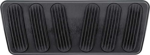 1968-72 Chevy II/Nova; Billet Brake Pedal Pad w/Auto Trans; Curved Style; Black w/Rubber Inserts