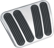 1967-72 GM Truck Lokar Billet Short Auto Brake Pedal Pad - Curved Style - Brushed w/Rubber Inserts