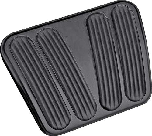 1967-72 GM Truck Lokar Billet Short Auto Brake Pedal Pad - Curved Style - Black w/Rubber Inserts