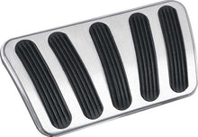 1960-66 GM Trucks with AT - Lokar Billet Brake Pedal Pad - Curved Style - Brushed w/Rubber Inserts