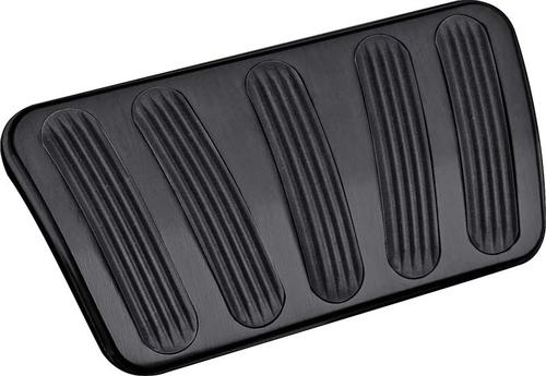 1967-72 GM Truck Lokar Billet Long Auto Brake Pedal Pad - Curved Style - Black w/Rubber Inserts
