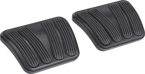 1960-66 GM Trucks with MT - Lokar Curved Billet Brake & Clutch Pedal Pads - Black w/Rubber Inserts