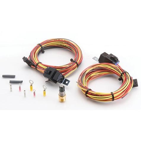 Be Cool Dual Electric Fan Wiring Kit With Thermal Fan Switches; 75117