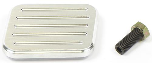 Lokar Brushed Billet Aluminum Xtra Large 3-3/4" x 2-3/4" Brake Pedal Pad with Ball Milled Finish