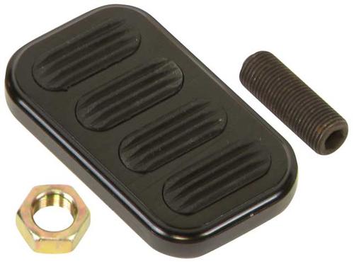 Lokar Black Anodized Billet Aluminum Standard Size 2" x 3" Brake Pedal Pad with Rubber Inserts