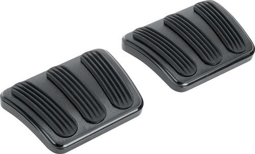 1962-72 Nova Lokar Manual Trans Brake & Clutch Pedal Pads - Curved Style - Black w/Rubber Inserts