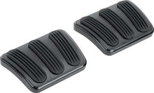 1962-72 Nova Lokar Manual Trans Brake & Clutch Pedal Pads - Curved Style - Black w/Rubber Inserts