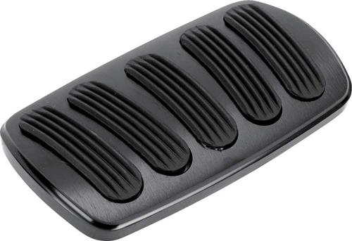 1962-67 Nova Lokar Billet Brake Pedal Pad w/Auto Trans - Curved Style - Black w/Rubber Inserts