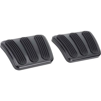 1967-69 F-Body with MT - Lokar Curved Billet Brake and Clutch Pedal Pads - Black w/Rubber Inserts