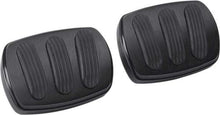 1958-65 Fullsize Lokar Manual Trans Brake/Clutch Pedal Pads - Curved Style - Black w/Rubber Inserts