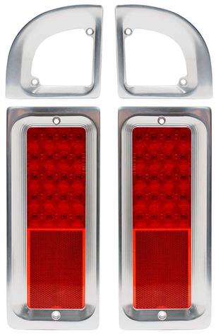 1968-72 Chevrolet, GMC Truck; Billet Aluminum Marker Light Bezel; Clear anodized (matte silver sheen) finish,Pair