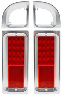 1968-72 Chevrolet, GMC Truck; Billet Aluminum Marker Light Bezel; Clear anodized (matte silver sheen) finish,Pair