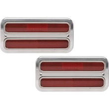 1968-72 Chevrolet, GMC Truck; LED Marker Light & Billet Aluminum Bezel Kit; Red Lenses; Machined finish,Pair