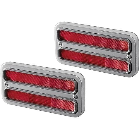 1968-72 Chevrolet, GMC Truck; LED Marker Light & Billet Aluminum Bezel Kit; Red Lenses; Clear anodized,Pair