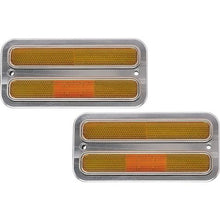 1968-72 Chevrolet, GMC Truck; LED Marker Light & Billet Aluminum Bezel Kit; Amber Lenses; Machined finish,Pair