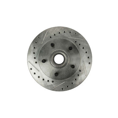 The Right Stuff 1978 Chevrolet Malibu, Zinc Washed, Drilled &amp; Slotted Front Brake Rotor/Pair - (BR07ZDC)