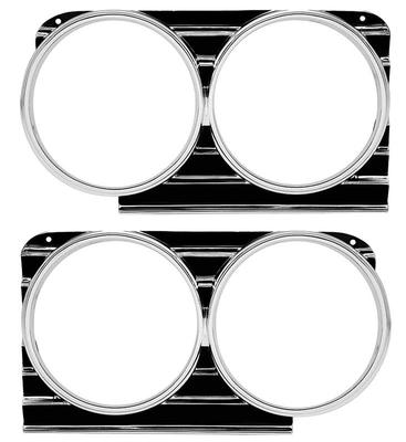 1966 Impala, Bel Air, Biscayne, Caprice; Headlamp Bezels; RH & LH; Pair