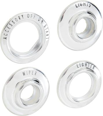 1966-67 Chevy II, Nova; Dash Bezels; Lighter, Wiper, Headlight, Ignition; Set of 4