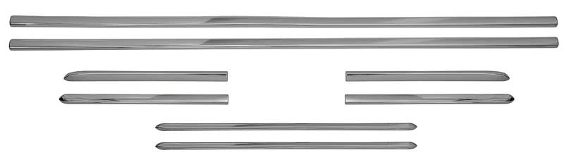 C2389 - 1968-74 Chevy II Nova SS; Lower Side Body Rocker Molding Set; Deluxe Exterior; 8 Piece Set