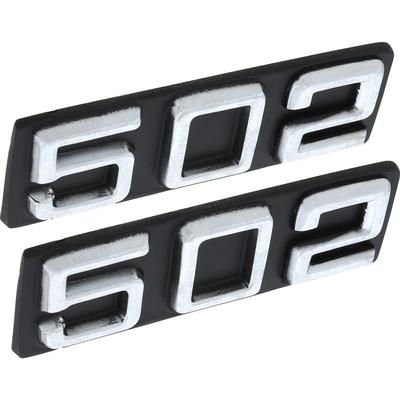 C50271 - 1970-81 GM; 502 Front Fender Emblems; Classic Design; 3M Tape Mount; Pair