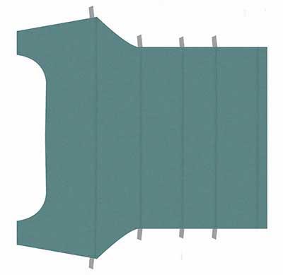 1964-68 Mustang Coupe Reproduction Vinyl Headliner - Dark Aqua