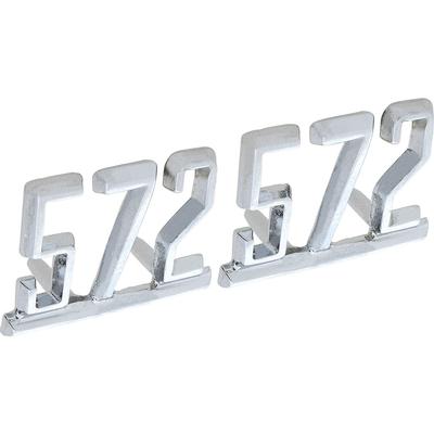 C57264 - 1964-67 Camaro, Chevy II, Chevelle, El Camino, Impala; 572 Front Fender Emblems; Classic Design; Custom Displac