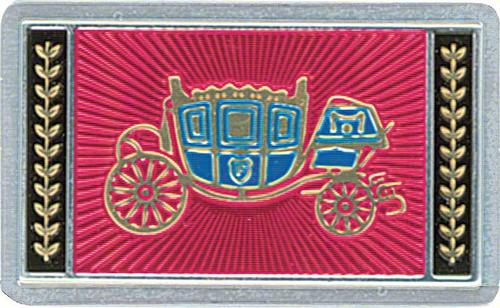 1965-66 Fisher Coach Seat Belt Buckle Emblem; Deluxe Interior; Embossed; Pair