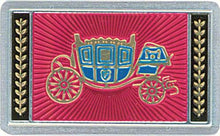1965-66 Fisher Coach Seat Belt Buckle Emblem; Deluxe Interior; Embossed; Pair