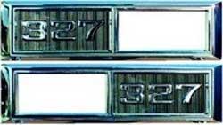 1968 Impala, Bel Air, Caprice, Nova; "327" Front Side Marker Bezels; Pair; Made in the USA