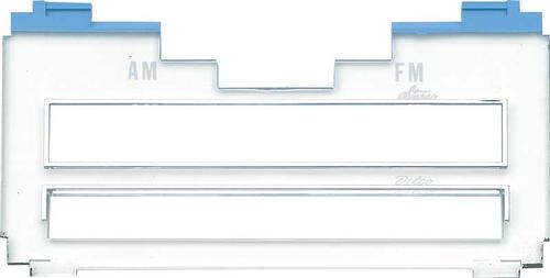 AM/FM Stereo Radio Lens; Blue; with White Letters; 1971-76 Camaro, Nova; 1971-72 Chevelle;