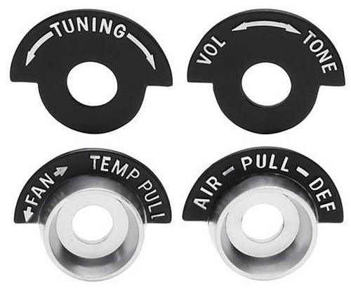 1963 Corvette; Dash Control Bezel Set; w/o Air Conditioning; 4 Piece Set