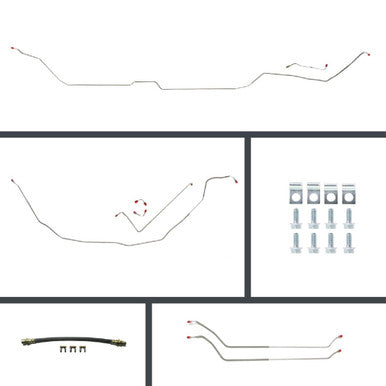 The Right Stuff 68 Chevelle Manual Front Disc Conversion Rear Drum OE Steel Brake Line Kit - (COM68H2)