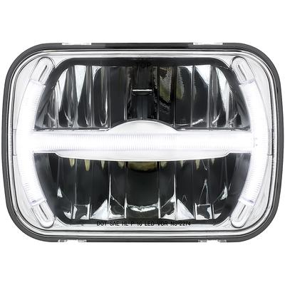 ULTRALIT 5" X 7" Rectangular LED Headlight w/ 7 LED Light Bar; High/Low