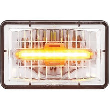 ULTRALIT 4" X 6" Rectangular LED Headlight w/ Amber LED Position Light; Polycarbonate Lens; Low Beam