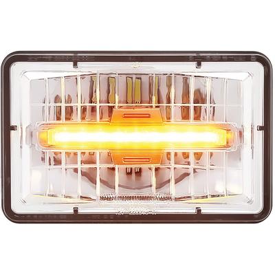 ULTRALIT 4" X 6" Rectangular LED Headlight w/ Amber LED Position Light; Polycarbonate Lens; High Beam