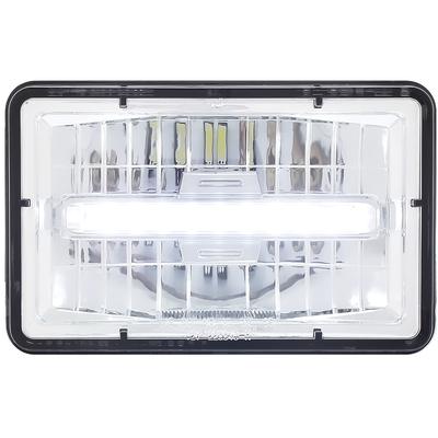 ULTRALIT 4" X 6" Rectangular LED Headlight w/ White LED Position Light; Polycarbonate Lens; Low Beam