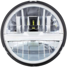 ULTRALIT 5-3/4" Round 8 LED Headlight; Polycarbonate Lens; Silver