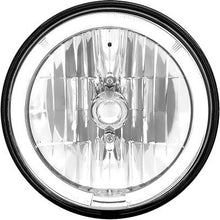 ULTRALIT 7" Round Halogen Headlight w/ White LED Halo Ring; Crystal Glass Lens