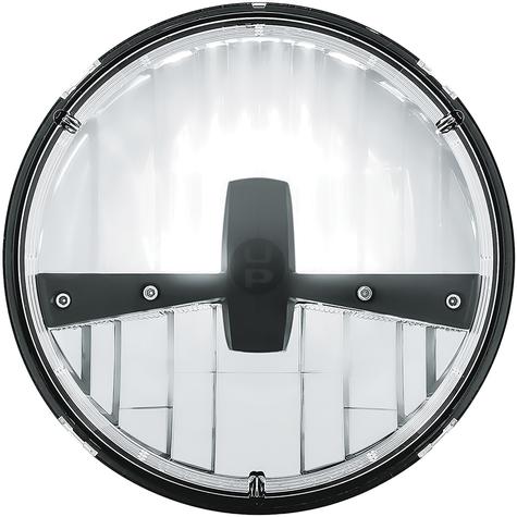 ULTRALIT 7" Round LED Headlight; High/Low; Polycarbonate Lens; Black