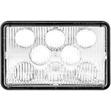 ULTRALIT 4" X 6" Rectangular 8 LED Headlight; Crystal Glass Lens; High Beam