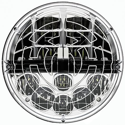 ULTRALIT 7" Round LED Headlight; Polycarbonate with Heated Lens
