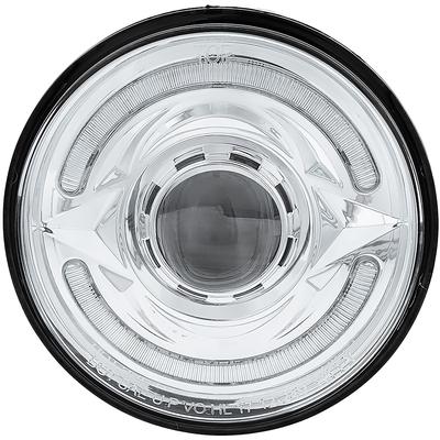 ULTRALIT 5-3/4" Round LED Headlight; Dual Color Position Lamps; Polycarbonate Lens; Low Beam