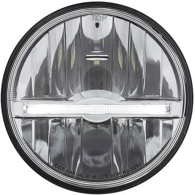 ULTRALIT 5-3/4" Round LED Headlight; White 9 LED Position Light Bar; Polycarbonate Lens