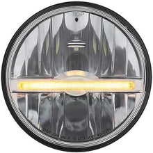 ULTRALIT 5-3/4" Round LED Headlight; Amber 9 LED Position Light Bar; Polycarbonate Lens